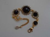 Pulseira festa strass e chaton