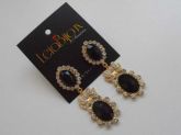 Brinco festa strass preto.